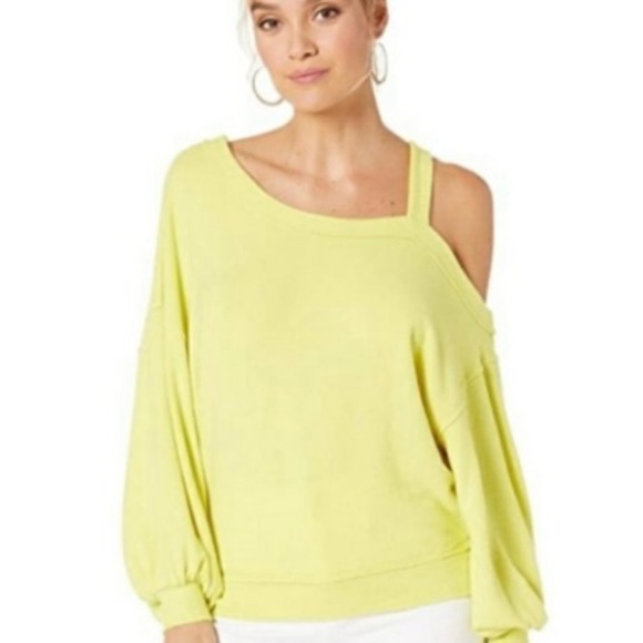 NWT Free People We the Free Flaunt It Top Small in Lemon Squeeze Yellow New - Picture 4 of 10